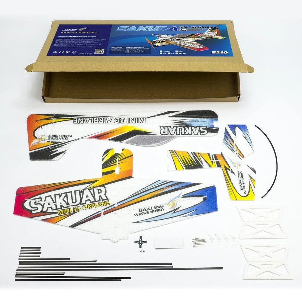 Sakura RC EPP Indoor 3D F3P Airplane - 420mm Wingspan Radio Controlled Electric Plane Unassembled Need to Build Aeroplane