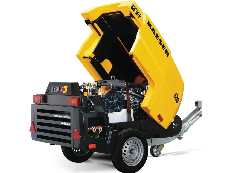 Stille bediening Kaeser M27PE MobilAir 92 CFM 21 HP Draagbaar Air Compressor