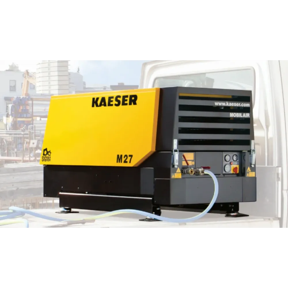 Vochtregulerende Kaeser M27 Utility Skid MobilAir 92 CFM 21 HP Mobiel Air Compressor