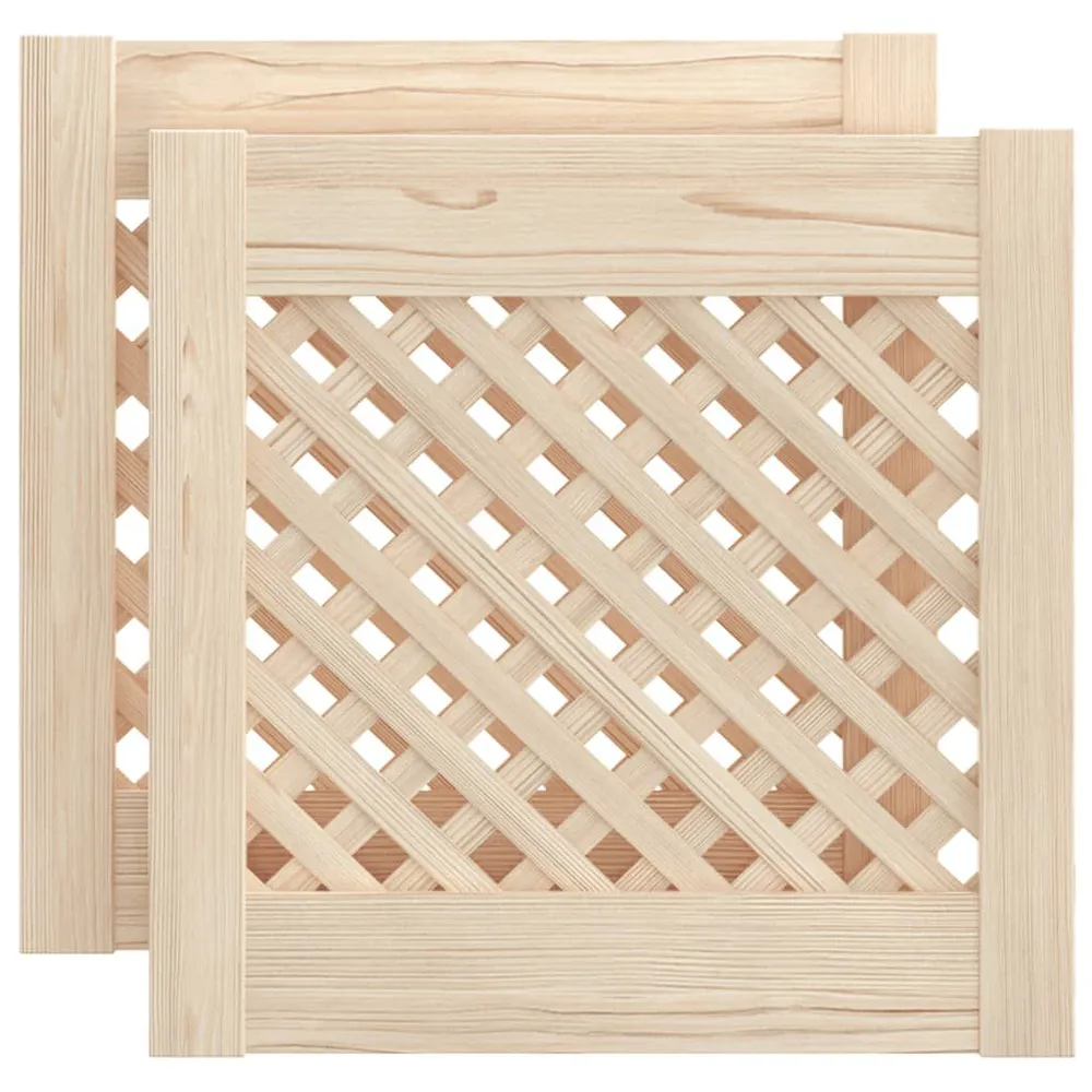 Kastdeuren met latwerk 2 st 39,5x39,5 cm massief grenenhout met 8 scharnieren