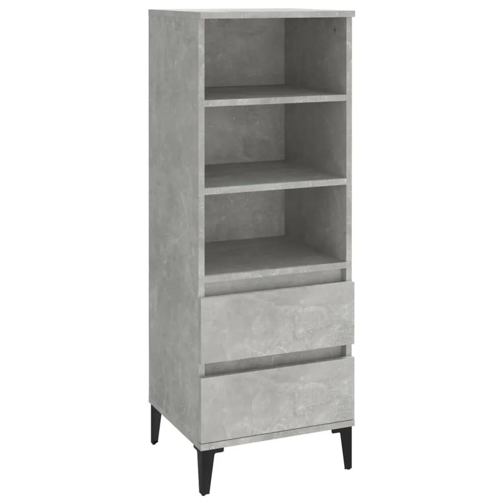 RVS Zwaar Belastbaar Hoge kast 40x36x110 cm bewerkt hout betongrijs