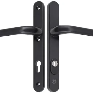 HMB veiligheidsbeslag kruk/kruk - SKG*** met kerntrekbeveiliging - M-line Noir krap - PC92 - zwart