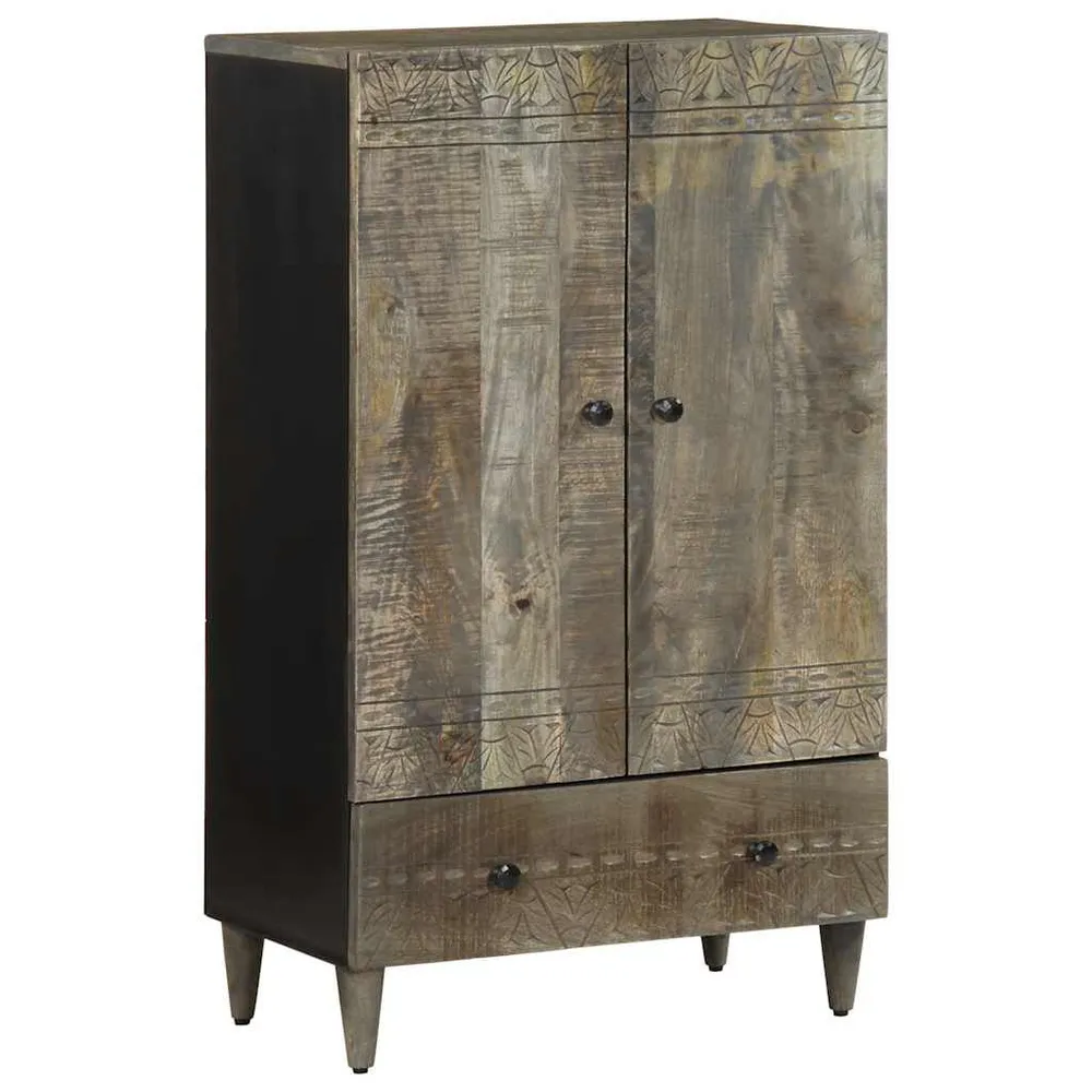 Hoge kast 60x33x110 cm massief mangohout met Brandwerende Bescherming
