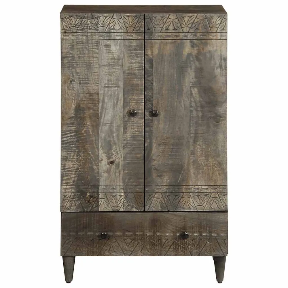 Hoge kast 60x33x110 cm massief mangohout met Brandwerende Bescherming