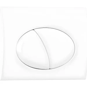 Bedieningsplaat voor wc met dubbele knop, wit, CERASUS