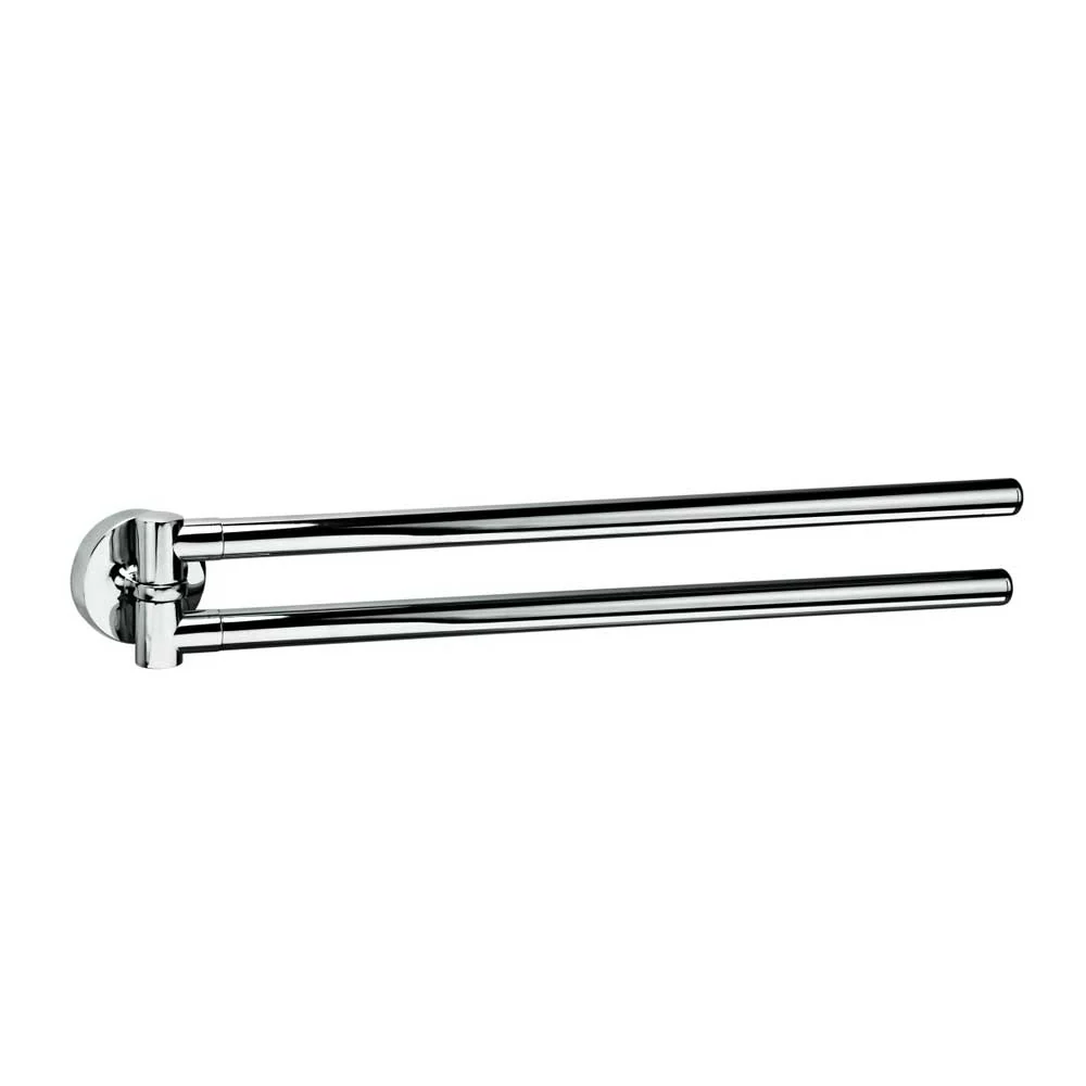 Double towel holder swivel joint chrome-plated brass Colombo Design Standaard collection plug fixing