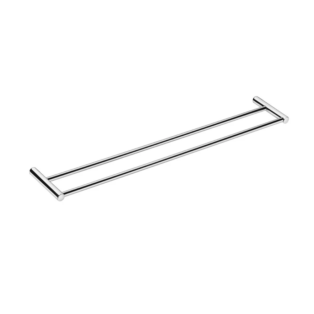 Double wall-mounted towel holder polished stainless steel from 'Logic' collection Cosmic 60 cm
