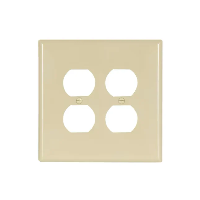 Eaton 2-Gang Jumbo Size Ivory Poly Indoor Duplex Wall Plate