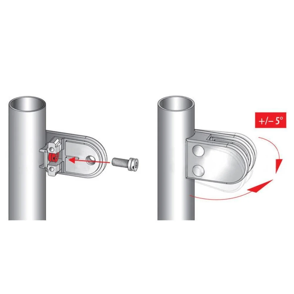 Q-railing Glaswerk Clamp Round Profile Railing (w Removable Security Plate) (2'' Baluster Dia.) (1/2'' (12.76mm) Laminated)
