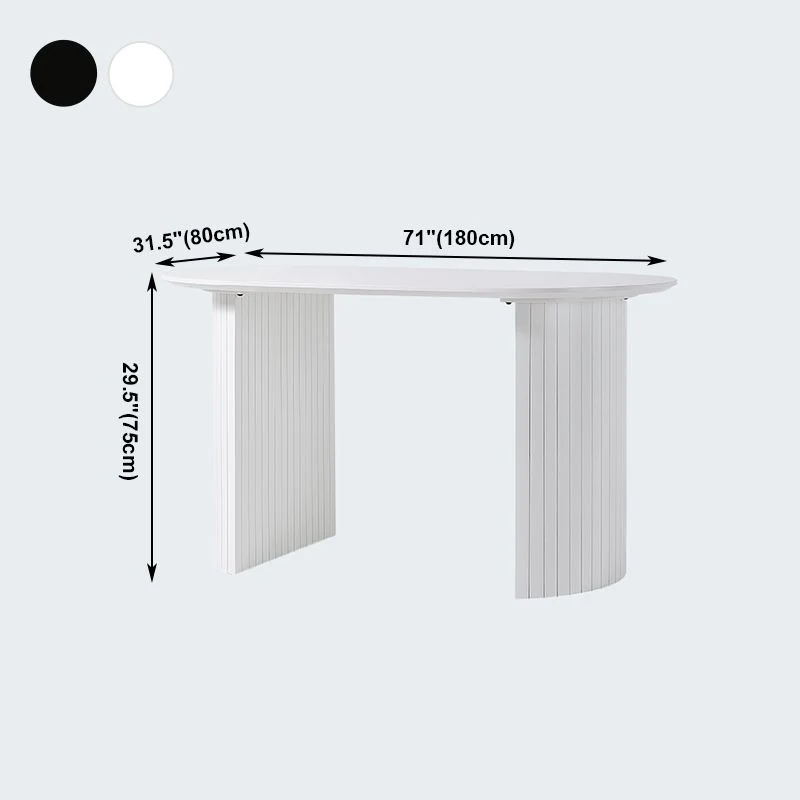 Strak Style Dining Table Double Pedestal Dining Table Home Use 55