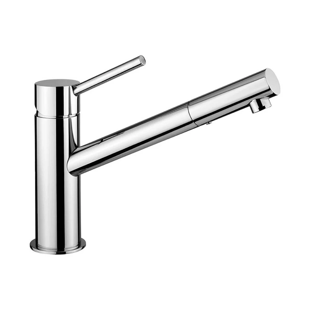 Extended single-lever washbasin mixer without drain Birillo series model BI081CR chrome Paffoni