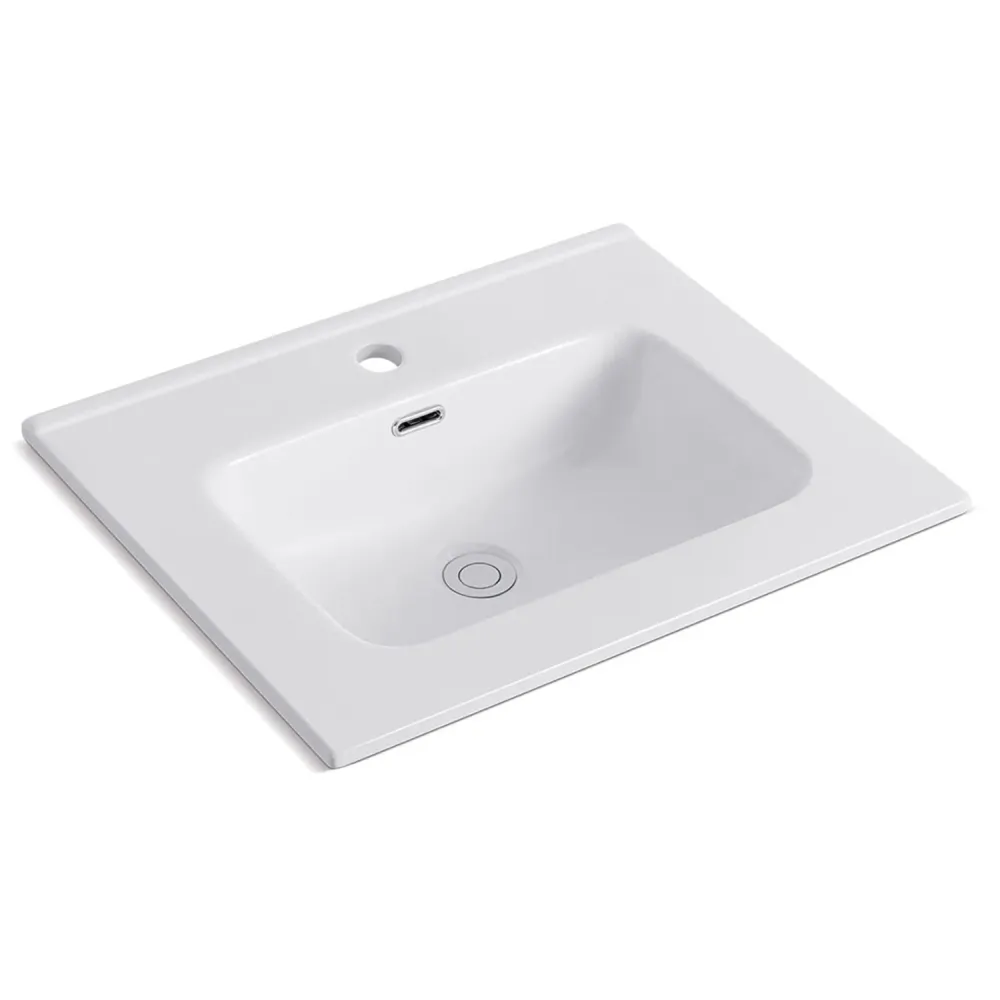 Built- sink 61cm white steengoed BathCore Alba line