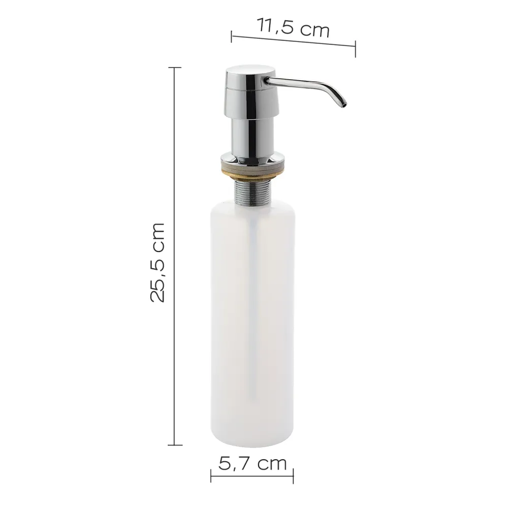 Built- soap dispenser Gedy 340 ml geel koper and resins washbasin top - Chrome