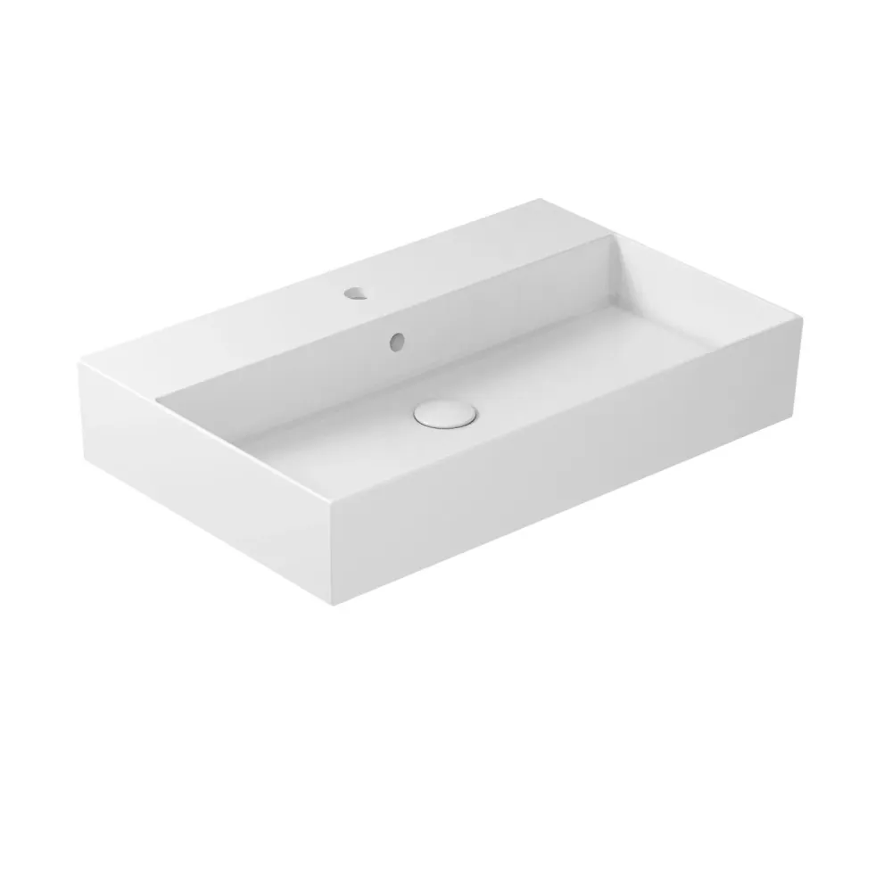 Countertop/Wall-mounted sink 61x46cm Meg11 Pro series Ceramica Galassia - Glossy melkwit