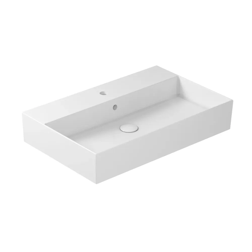 Countertop/wall-mounted sink 81x46cm Meg11 Pro series Ceramica Galassia - Hoogglans white