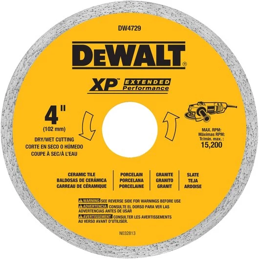 DEWALT 7-Inch Wet Cutting Continuous Rim Saw Blade 5/8-Inch Arbor Aardewerk Or Tile,Yellow