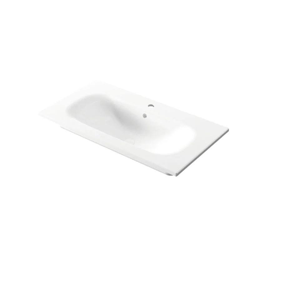 Rectangular built- washbasin glossy white ceramic 86x46cm Donzig Design-Ceramics series