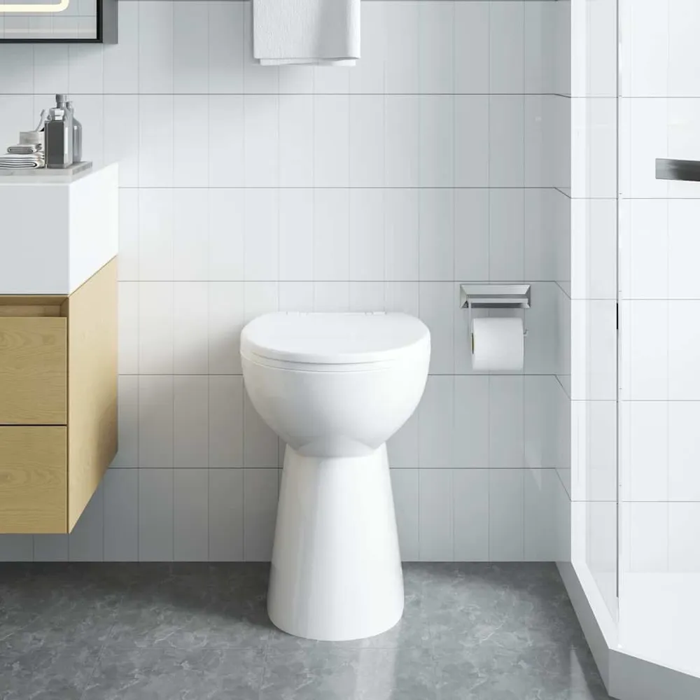 Toilet verhoogd 7 cm soft-close randloos keramiek wit
