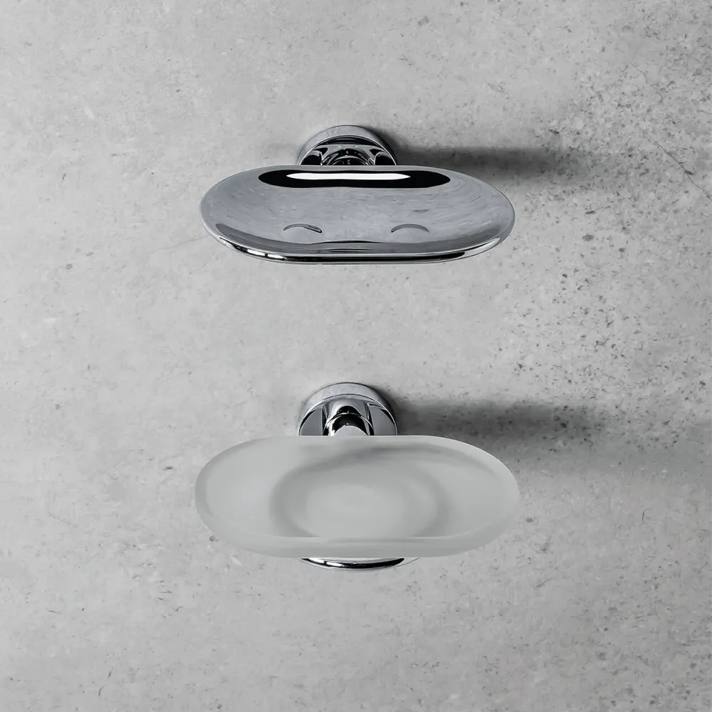 Non-removable soap holder black brass Colombo Design Essentieel collection dowel fixing