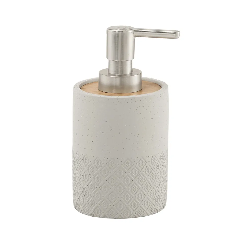 Professionele Kwaliteit Concrete and bamboeplant soap dispenser Gedy Afrodite series - Gray