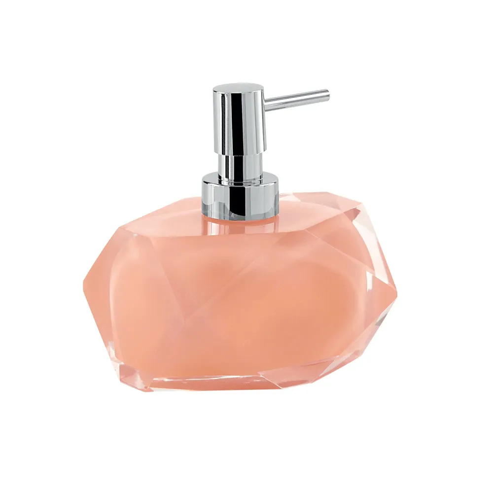 Soap dispenser chromed plastiek pump Gedy Chanelle series - Peach Chroom