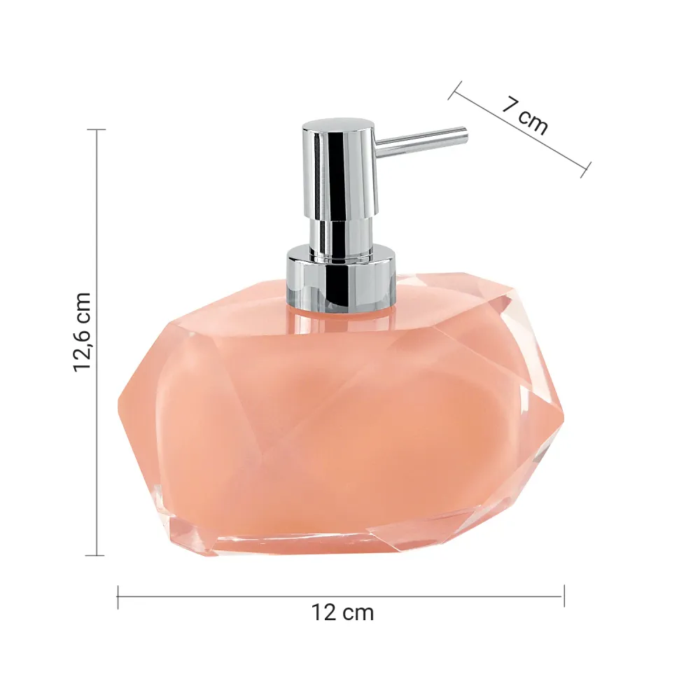 Soap dispenser chromed plastiek pump Gedy Chanelle series - Peach Chroom