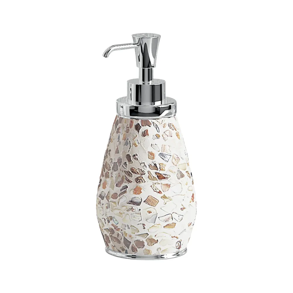 Soap dispenser porselein and mother--pearl Gedy Marina series - Cream