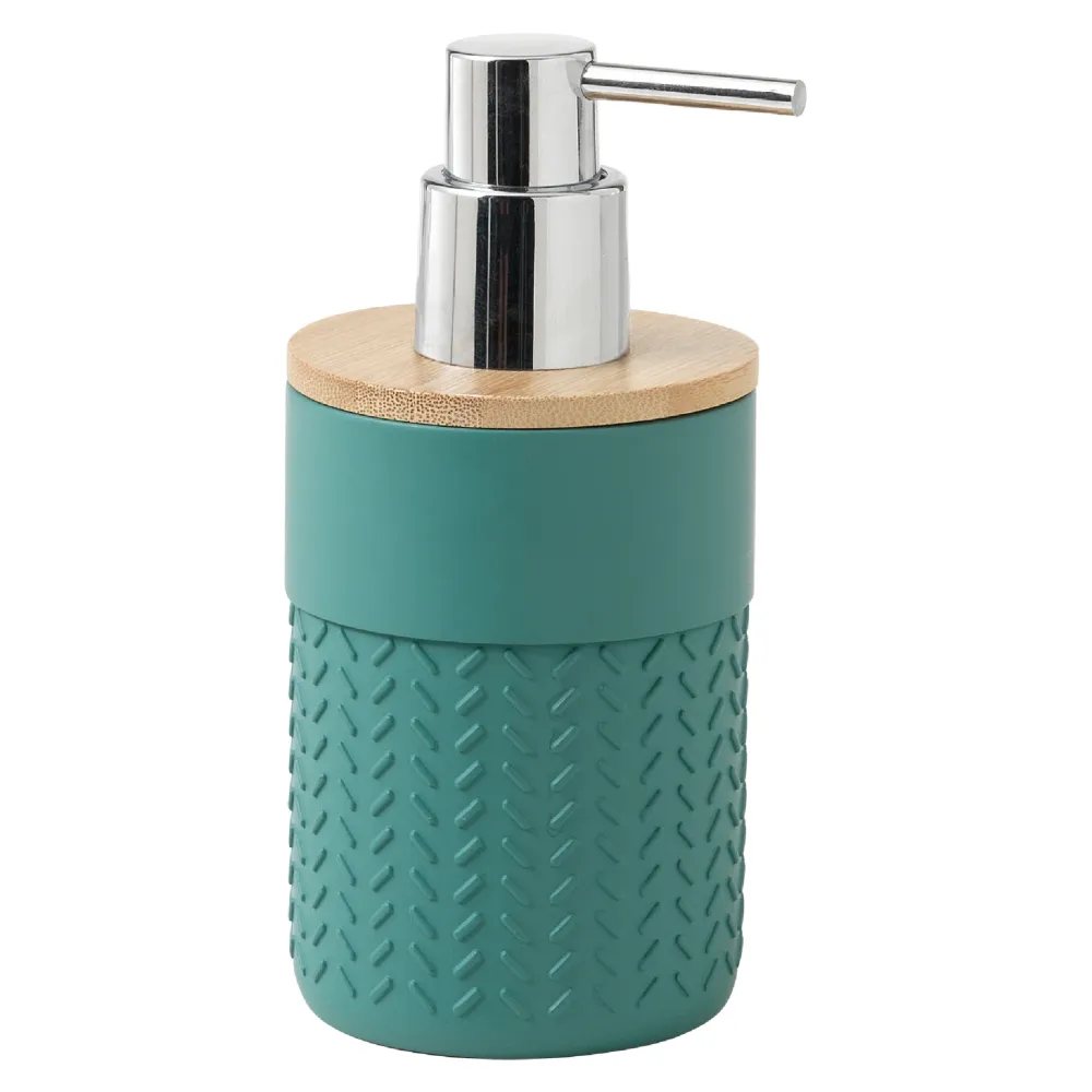 Soap dispenser verchroomd plastic pump Gedy Thea series - Green/Natural
