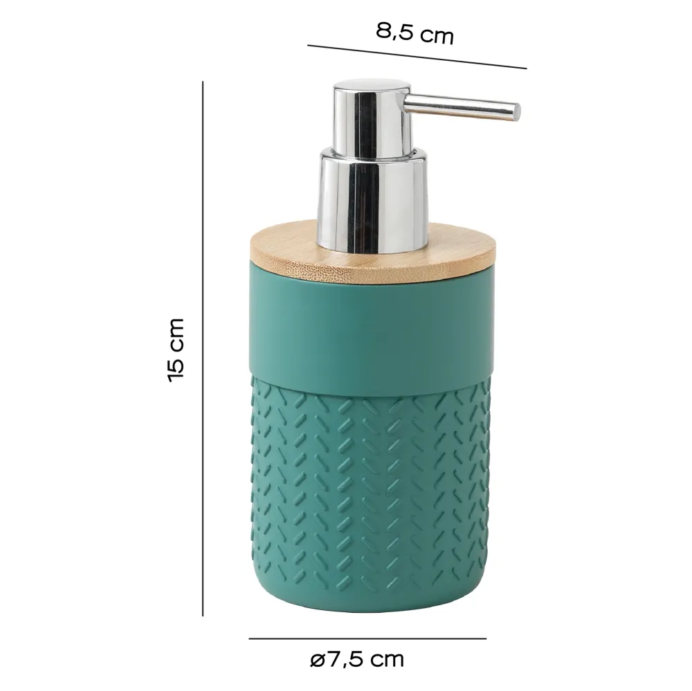 Soap dispenser verchroomd plastic pump Gedy Thea series - Green/Natural