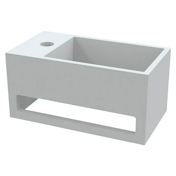 Best Design Fontein Mona - b x l: 33 x 18 cm, Kraangat: Links, Wit voor Keukenkranen
