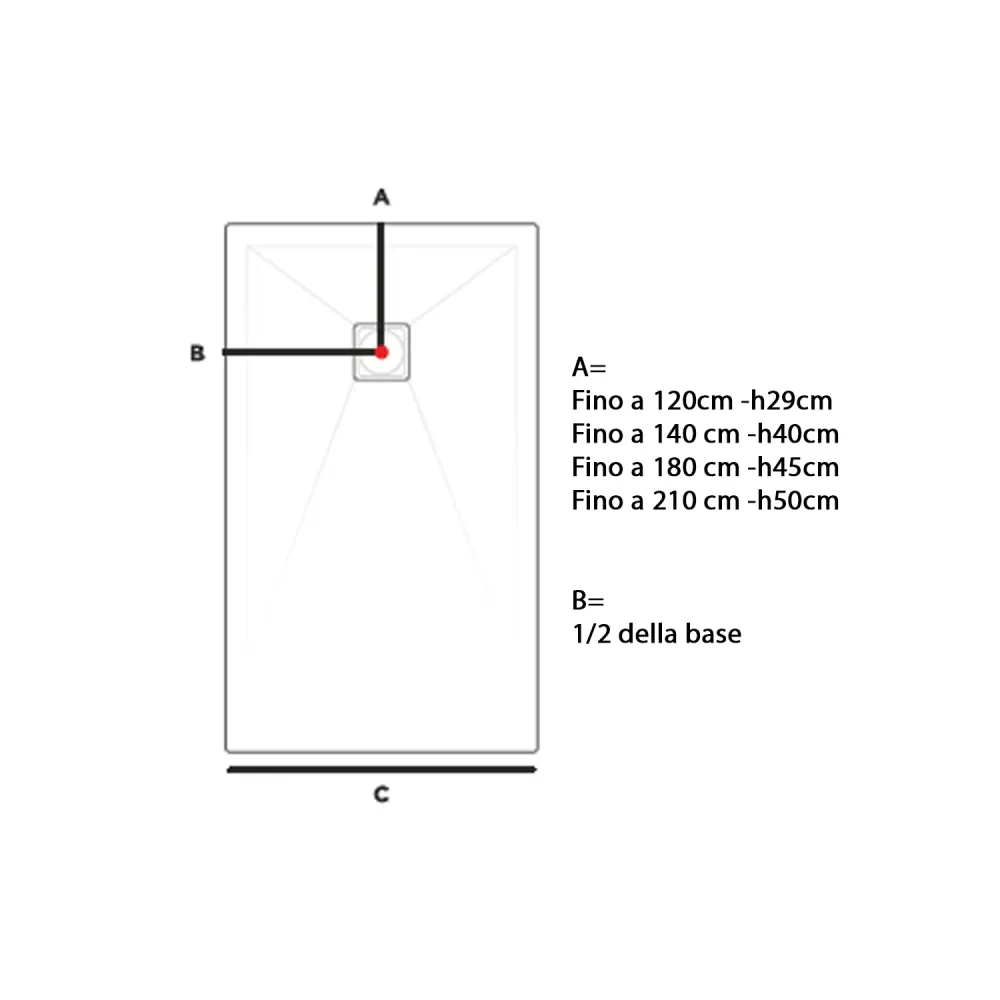 Resin shower tray model Plus 70x170cm slate grijs