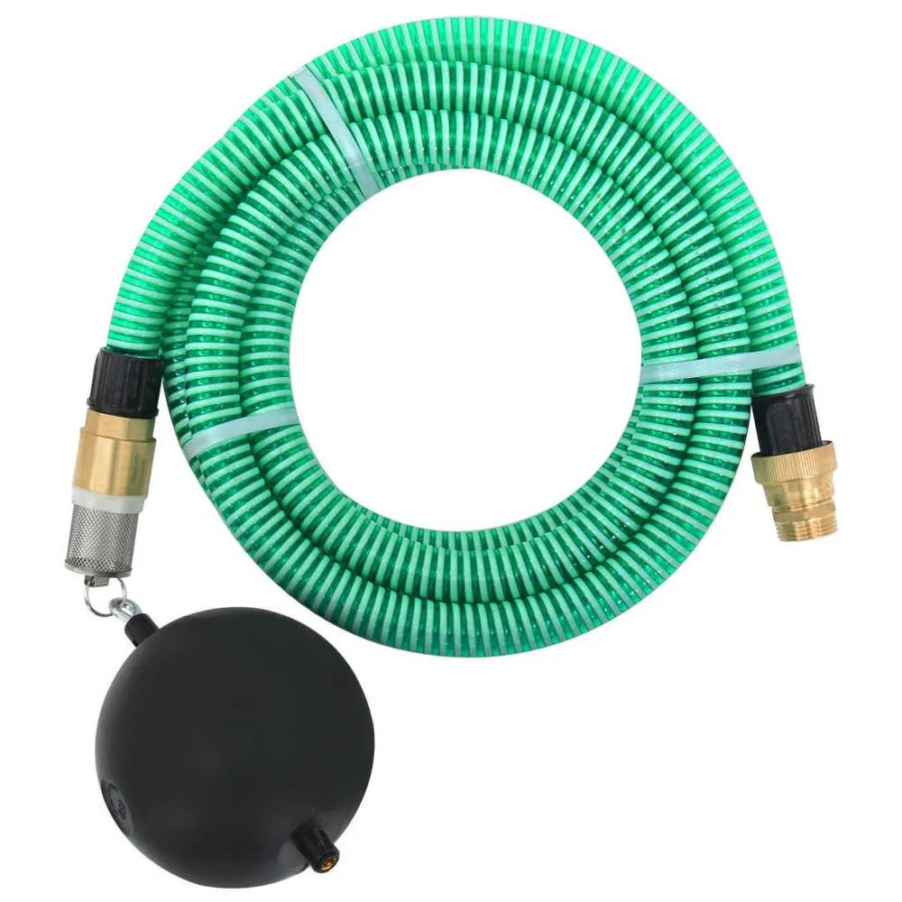 Waterbesparende Zuigslang met messing koppelingen 1,1'' 3 m VINYL groen