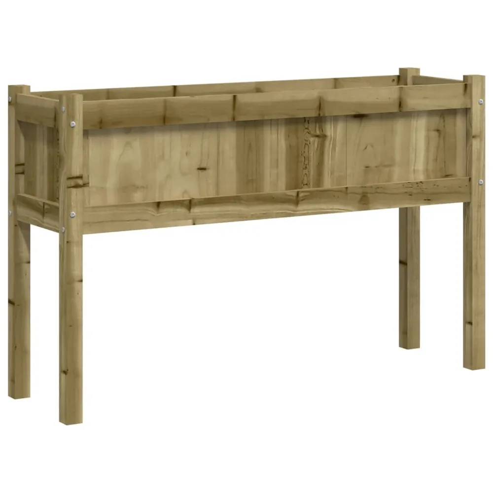 Antiek messing Plantenbak met poten 110x31x70 cm geïmpregneerd grenenhout
