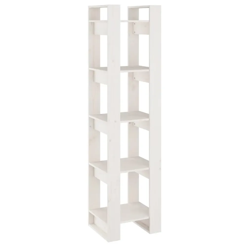 Boekenkast/kamerscherm 41x35x160 cm massief grenenhout wit
