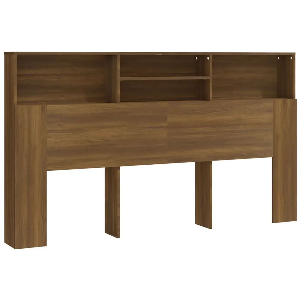 Hoofdbordkast 180x19x103,5 cm bruin eikenkleur met Sleutelvergrendeling