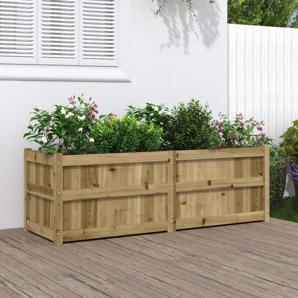 Plantenbak 150x50x50 cm geïmpregneerd grenenhout Verzinkt Staal