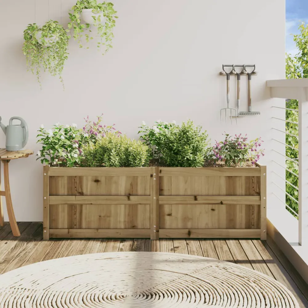 Plantenbak 150x50x50 cm geïmpregneerd grenenhout Verzinkt Staal