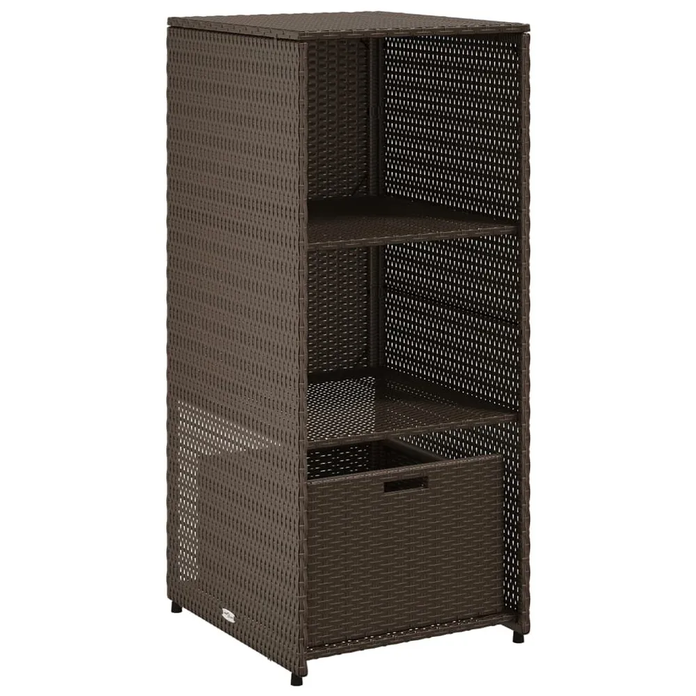 Tuinkast 50x55x115 cm poly rattan bruin met Naamplaatje