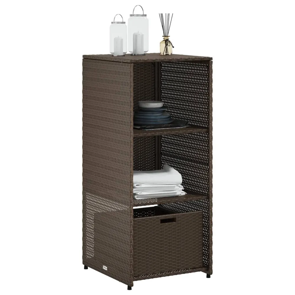 Tuinkast 50x55x115 cm poly rattan bruin met Naamplaatje