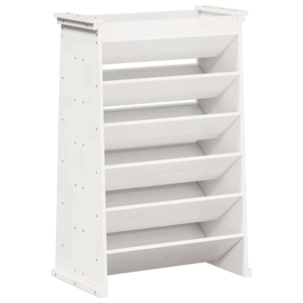 Wandmontage Kruidenbak 6-laags 69x40x101,5 cm massief grenenhout wit