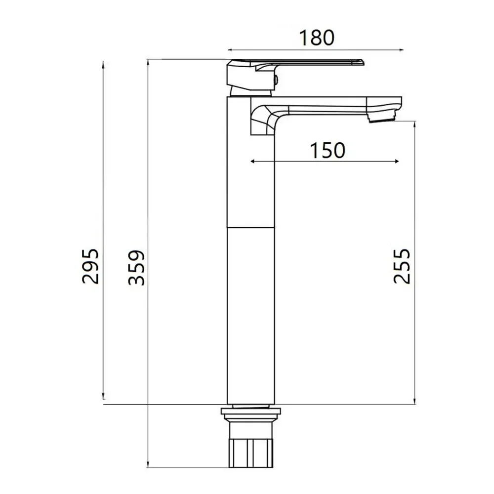 Tall basin mixer Hopper series chrome-plated geel koper