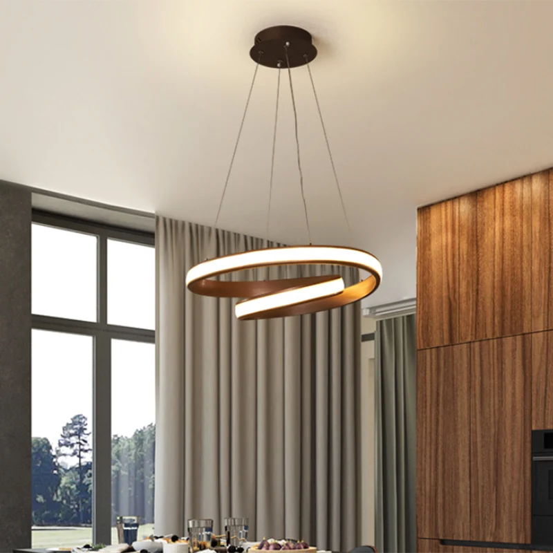 23"/31,5" brede LED eetkamer kroonluchter licht met werveling acryl kap zwart/wit plafondhanger warm/wit zacht voor Woonkamer