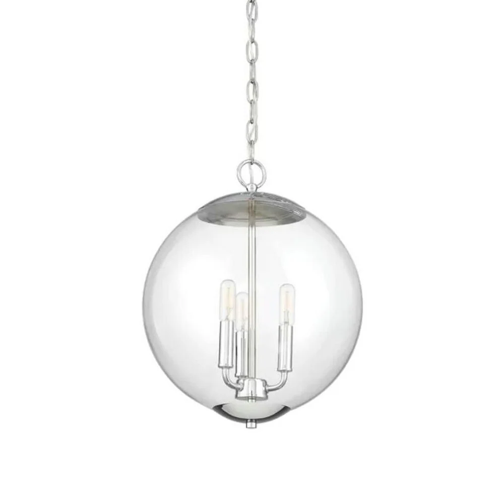 3-lichts hanglamp met bolvormige kap, fel glazen vintage eetkamerkroonluchter zwart/chroom/goud