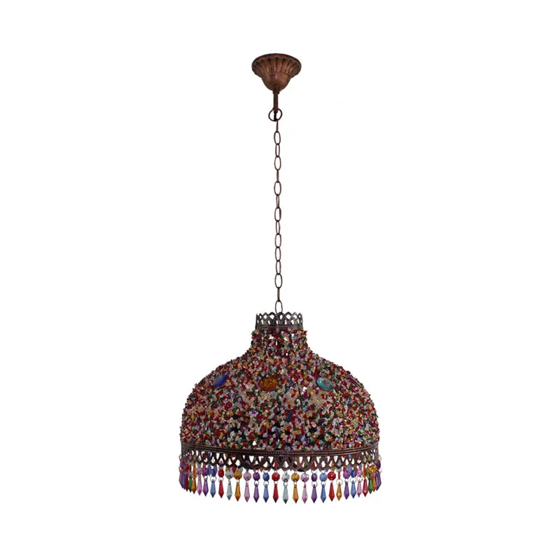 Decoratieve komhangende kroonluchter 3/6 lampen metalen neerwaartse verlichting oranje/groen/taupe, 14,5"/17"/23,5" breedt...