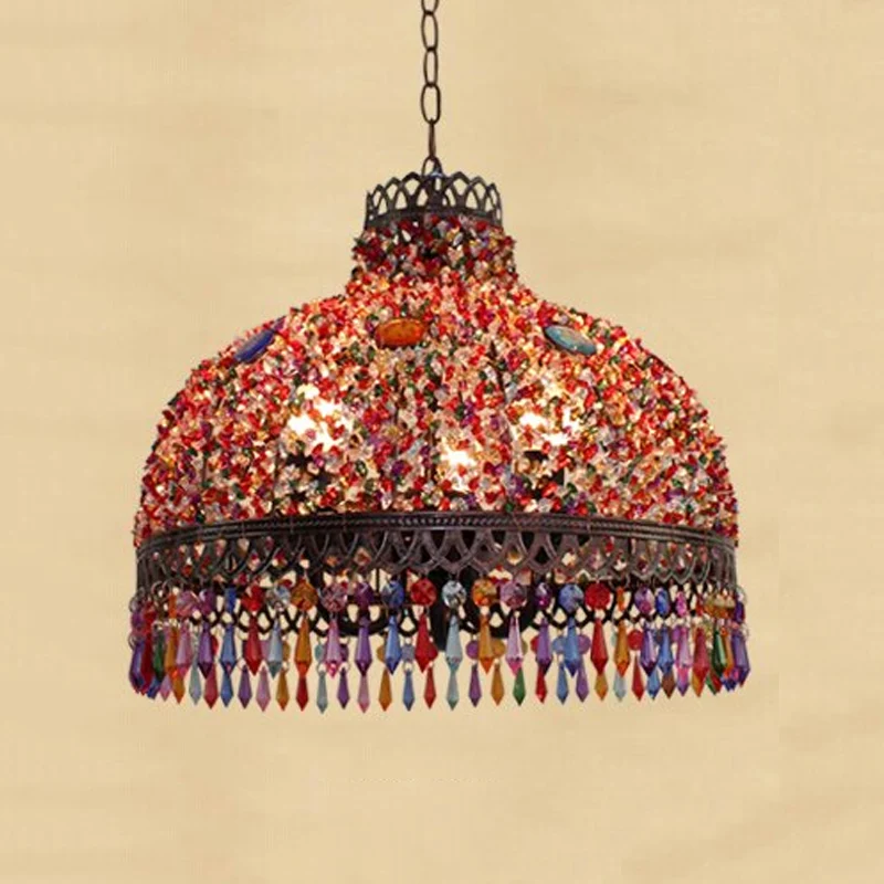 Decoratieve komhangende kroonluchter 3/6 lampen metalen neerwaartse verlichting oranje/groen/taupe, 14,5"/17"/23,5" breedt...