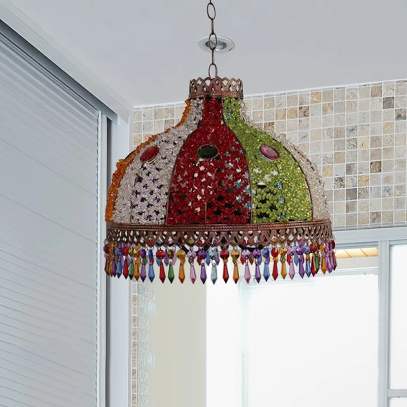 Decoratieve komhangende kroonluchter 3/6 lampen metalen neerwaartse verlichting oranje/groen/taupe, 14,5"/17"/23,5" breedt...