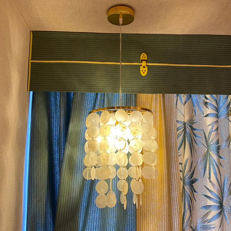 Dimbare Spot String Eetkamer Kroonluchter Hanglamp Minimalistische Shell Gouden Hangende Verlichting