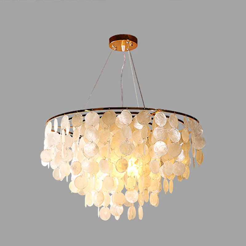Dimbare Spot String Eetkamer Kroonluchter Hanglamp Minimalistische Shell Gouden Hangende Verlichting