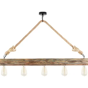 Dimmbare Hanglamp EREBOS van hout - B100 x H53 cm - Natuurlijke kleur - Koop nu online