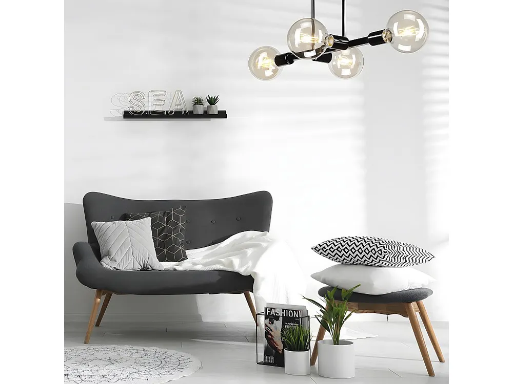 Dimmbare Plafonnier Astrid, Noir, 53x32x32 cm, EPIKASA